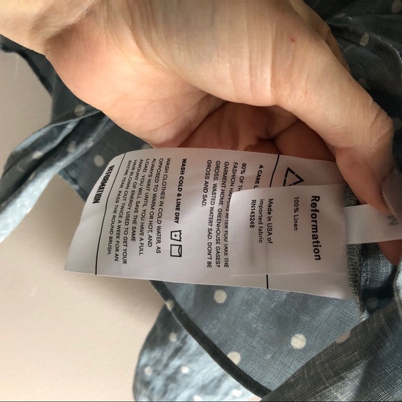 Reformation Peach Linen Crop Tie Top - Picture 5 of 6